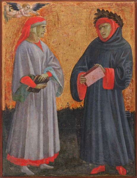 Dante and Petrarch Oil Painting by Giovanni dal Ponte