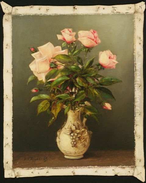 Vase of Roses Oil Painting by Thomas Addison Richards