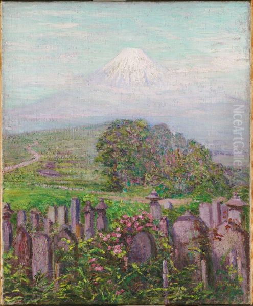 Mt. Fuji with Gravestones Oil Painting by Lilla Cabot Perry