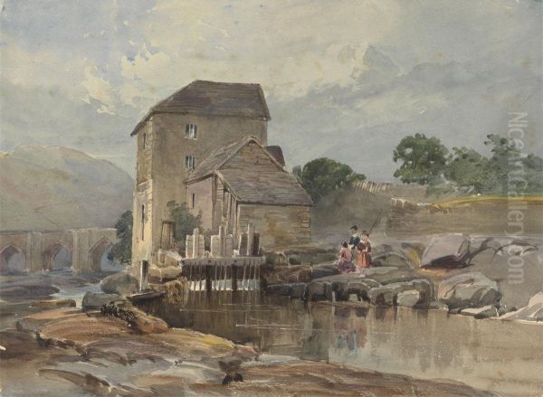 The Bridge at Llangollen Oil Painting by William James Muller