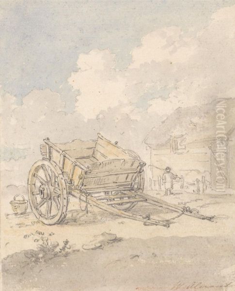 Study of a Farm Cart Oil Painting by William Alexander