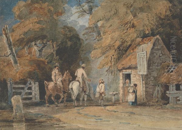 Country Toll House Oil Painting by Luke Clennell