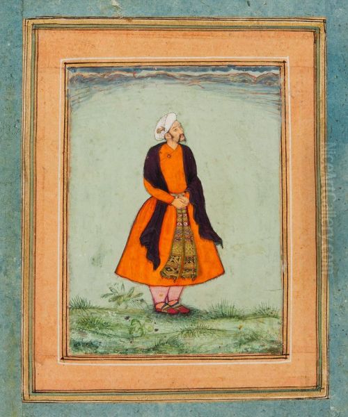 Courtier Awaiting Akbar's Command Oil Painting by Basawan