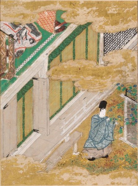 The Ivy (Yadorigi), Illustration to Chapter 49 of the Tale of Genji (Genji monogatari) Oil Painting by Tosa Mitsunobu