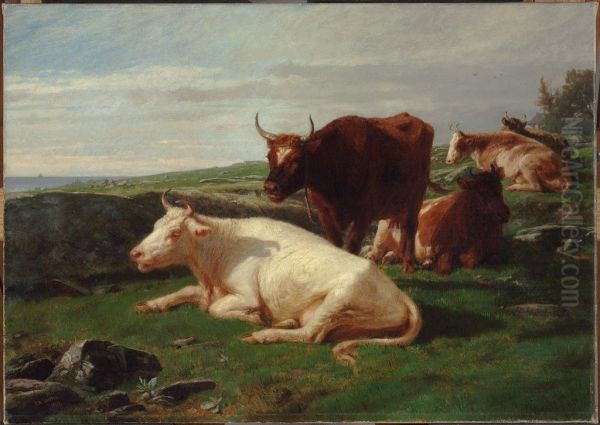 Rhode Island Pasture Oil Painting by Johannes Adam Simon Oertel