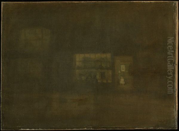 Rag Shop, Chelsea Oil Painting by James McNeill Whistler