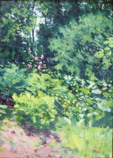 Garden Oil Painting by Denman Ross