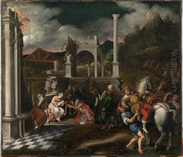 The Adoration of the Magi Oil Painting by Paris Bordone