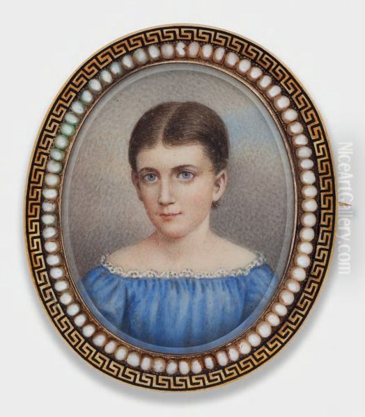 Ellen Mary Brainerd Peck (nee Duffield) (c. 1843-?) Oil Painting by John Carlin