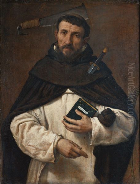 Friar Angelo Ferretti as Saint Peter Martyr Oil Painting by Lorenzo Lotto