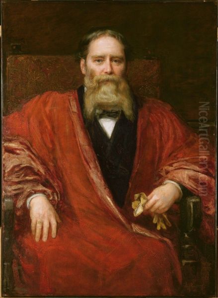 James Russell Lowell (1819-1891) Oil Painting by Anna Lea Merritt