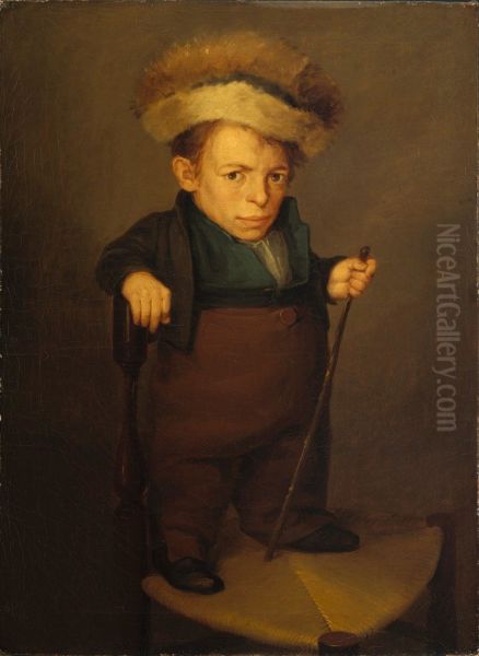 Aragonese Dwarf Oil Painting by Vicente Lopez Portana