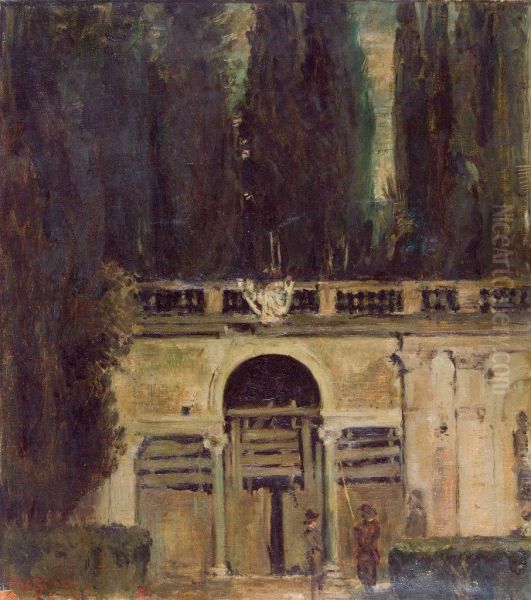 Villa Medici, Grotto-Loggia Facade, after Velazquez Oil Painting by Denman Ross