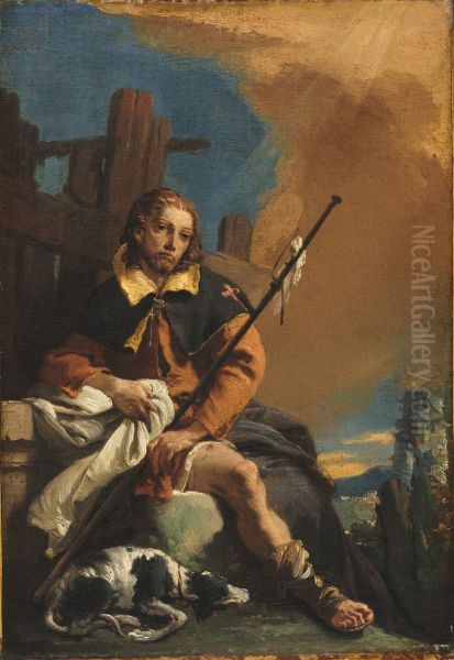 Saint Roch as a Pilgrim Oil Painting by Giovanni Battista Tiepolo