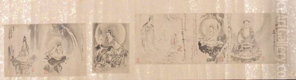 Connoisseur's Sketchbook by Kano Tan'yu (Tan'yu shukuzu), Copies of Buddhist Paintings, Vol. II Oil Painting by Kano Tan'yu