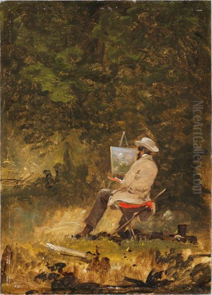 The Artist Sketching Oil Painting by William Sidney Mount