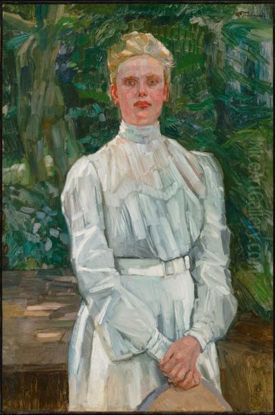 Portrait of Fraulein Maria Wusthoff Oil Painting by Wilhelm Trubner