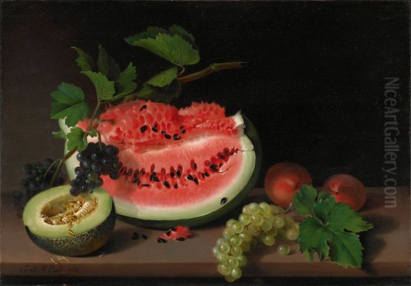 Still Life with Watermelon Oil Painting by Sarah Miriam Peale