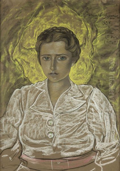 Portrait of a woman Oil Painting by Stanislaw Ignacy Witkiewicz