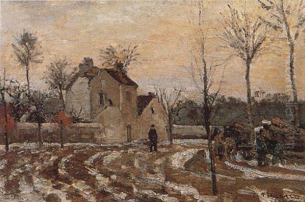 The Thaw Oil Painting by Camille Pissarro