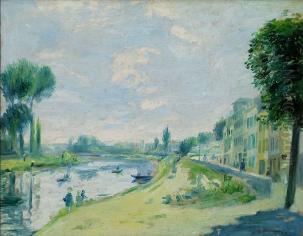 Banks of the Seine, Bougival Oil Painting by Pierre-Auguste Renoir