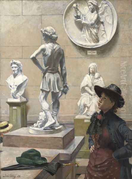 Interior of the Sculpture Museum Oil Painting by Jens Wang