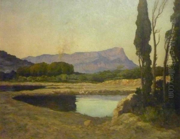 La montagne Sainte-Victoire Oil Painting by Eugene-Baptiste Emile Dauphin