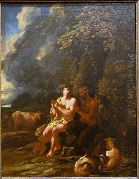 Pan and Daphnis Oil Painting by Pieter Mulier