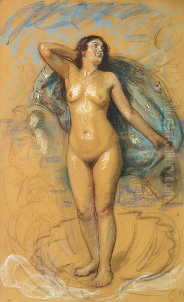 Venus' fodsel. Oil Painting by Laurits Tuxen