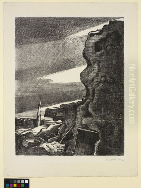 A German Double Pill Box Oil Painting by Paul Nash