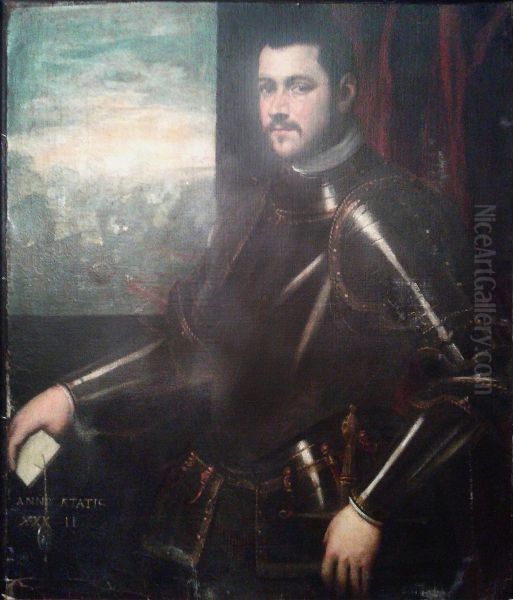 Portrait of Ammiraglio Veneziano Oil Painting by Domenico Tintoretto