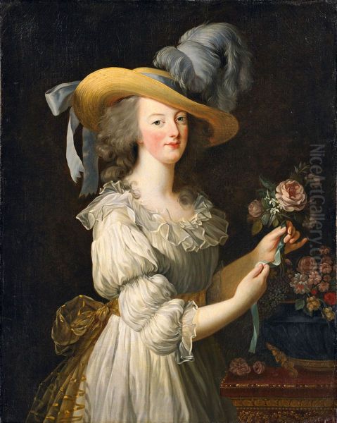 Marie Antoinette in a Muslin dress Oil Painting by Elisabeth Louise Vigee Le Brun