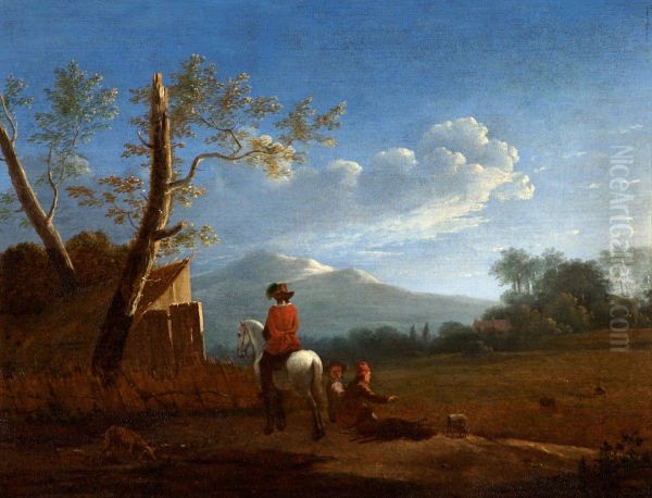 Landscape with Bird Catchers Oil Painting by Karel Dujardin