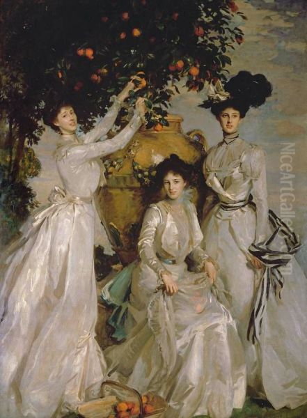 Portrait of the Acheson sisters Oil Painting by John Singer Sargent