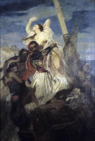 Enlevement Oil Painting by Eugene Delacroix