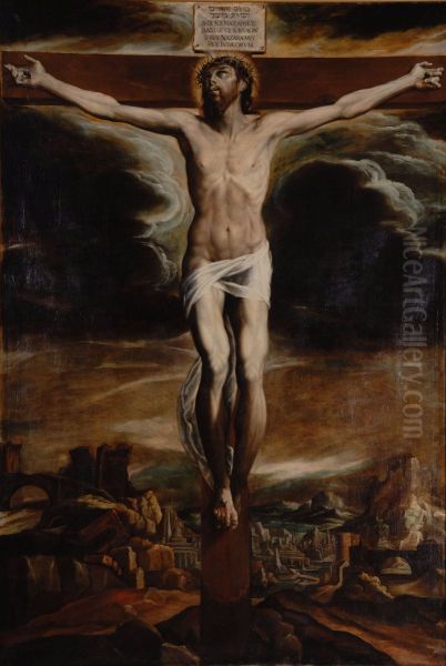 Cruxified Christ Oil Painting by Orazio Borgianni