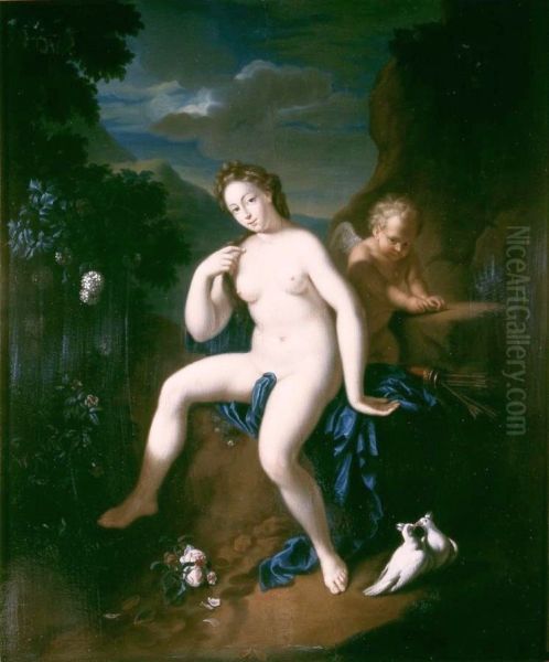 Venus and Cupid. Oil Painting by Adriaen Van Der Werff