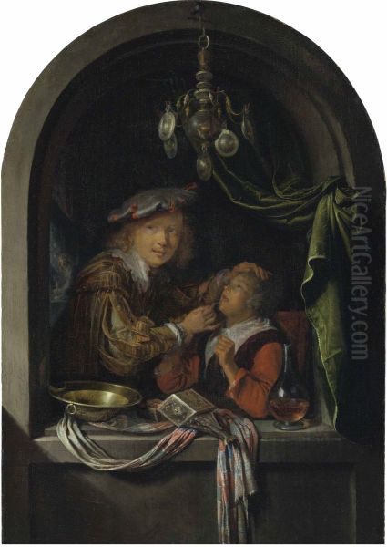 Der Zahnarzt Oil Painting by Gerrit Dou