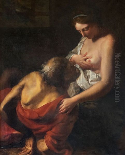 The Roman Charity Oil Painting by Pierre Subleyras