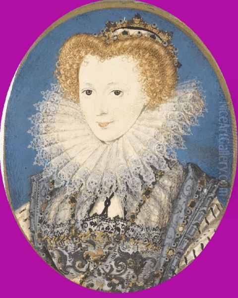 Portrait of a Noblewoman Oil Painting by Nicholas Hilliard