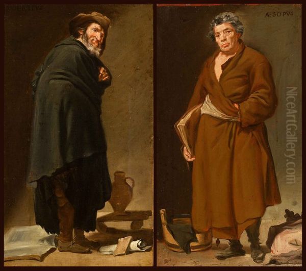 Aesop and Menippus Oil Painting by Francisco Goya