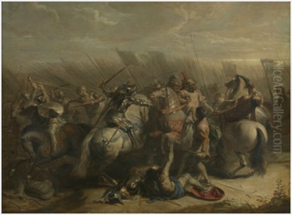 Legendary Battle of the Torriani and Visconti - the Capture Oil Painting by Erasmus Quellinus II