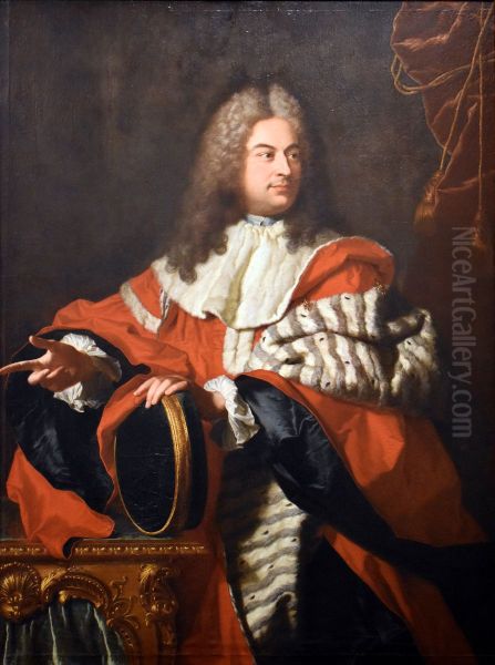 Gaspard de Gueidan (1688-1767), president a mortier au parlement de Provence Oil Painting by Hyacinthe Rigaud