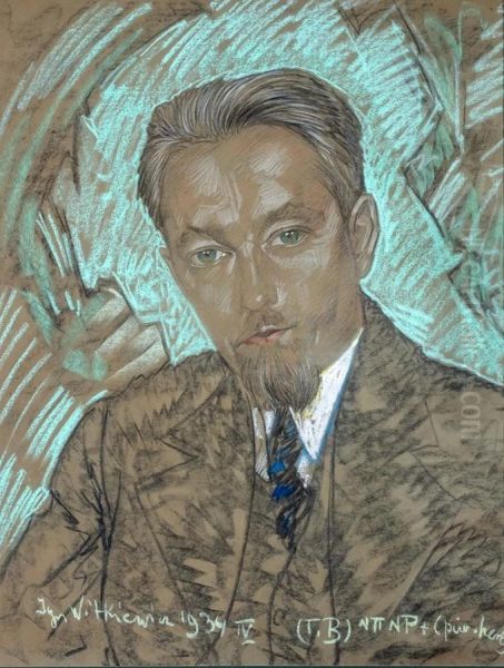 Male portrait Oil Painting by Stanislaw Ignacy Witkiewicz