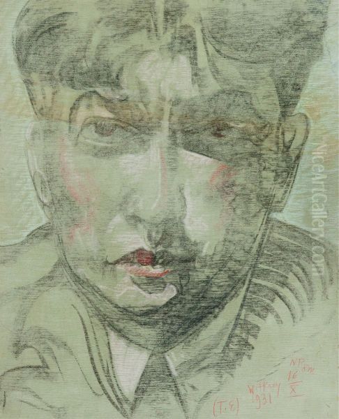 Portret meski Oil Painting by Stanislaw Ignacy Witkiewicz