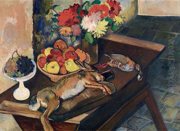 Nature morte au lapin et a la perdrix Oil Painting by Suzanne Valadon