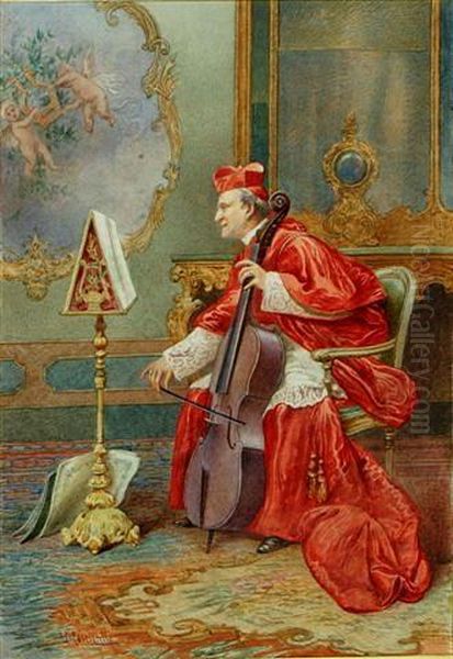 The Talented Cardinal Oil Painting by Umberto Cacciarelli