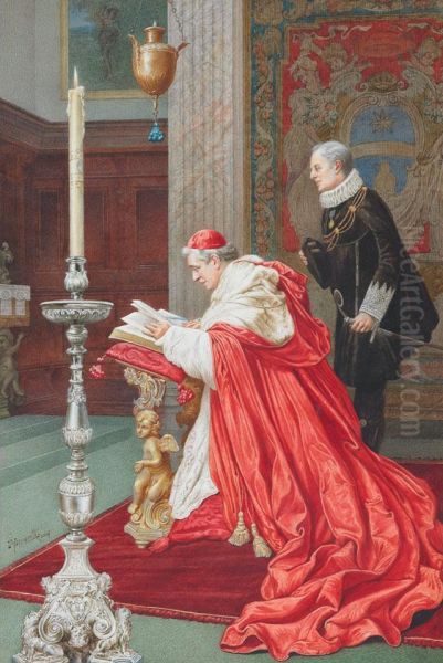 The Cardinal And His Courtier Oil Painting by Umberto Cacciarelli