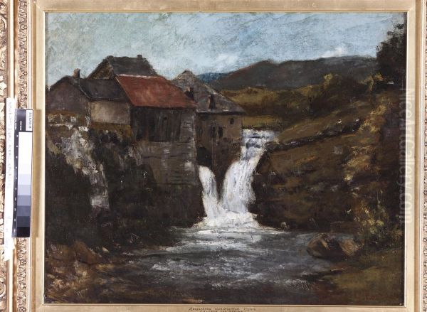 The Mill at Orbe Oil Painting by Gustave Courbet