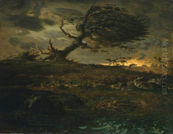 Gust of Wind Oil Painting by Jean-Francois Millet